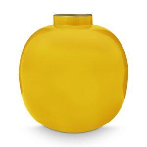 PIP STUDIO Jarrón de metal de 23 cm amarillo: moderno y elegante