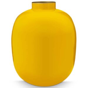 PIP STUDIO Jarrón de metal de 32 cm amarillo